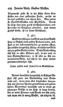 Gold mit Laugensalzen; Blutlauge, Knallgold; andere Auflösungsmittel (§§. 481-489)