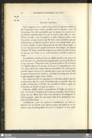 I Épreuves Négatives