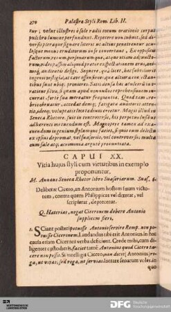 Caput XX. Vitia hujus styli cum virtutibus in exemplo proponuntur