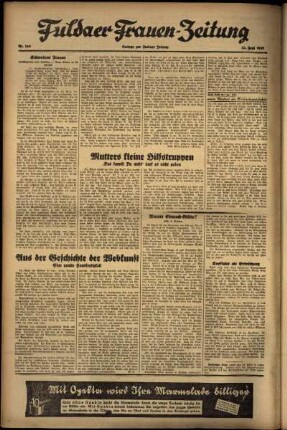 Zweite Ausgabe vom Dienstag, den 22. Juni 1937.