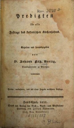 Predigten für alle Festtage des katholischen Kirchenjahres