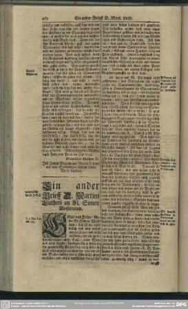 Ein ander Brieff D. Martini Lutheri an M. Simon Wolferinum