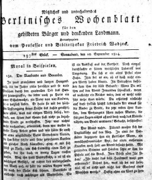 297stes Stueck, Sonnabend, den 10.September 1814
