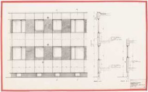 Wohnsiedlung (»Neues Heim«), Berlin-Spandau: Langbau: Fassadenschnitt und Ansicht 1:20