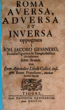 Roma aversa, adversa et inversa