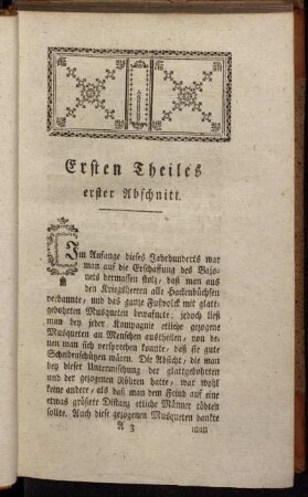 Ersten Theiles erster Abschnitt. [Bestimmung des Feldjägers.]