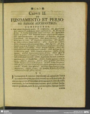 Caput II. De Fundamento Et Personis Famam Aucupantibus