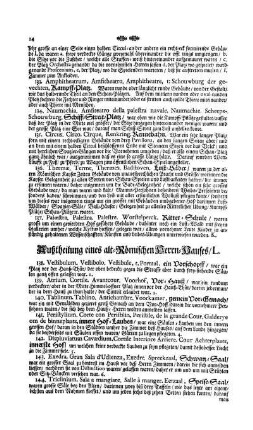 Außtheilung eines alt-Römischen Herrn-Hauses / L.