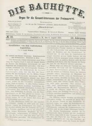 No. 32. Frankfurt a. M., den 6. August 1910. 53. Jahrgang.