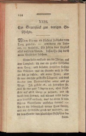 XXIII. Ein Gegenstück zur vorigen Geschichte.