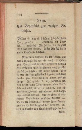 XXIII. Ein Gegenstück zur vorigen Geschichte.