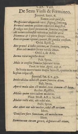 Cap. VIII. De Sexu Virili & Foemineo.