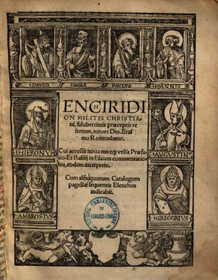 Enchiridion Militis Christiani : saluberrimis praeceptis refertum