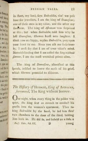 The History of Hormoz, King of Astracan, surnamed, The King withont Sorrow.