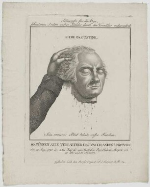 Blatt zur Hinrichtung Adam Philippe Comte De Custine