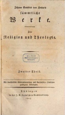 Johann Gottfried v. Herder's Christliche Reden und Homilien. 1