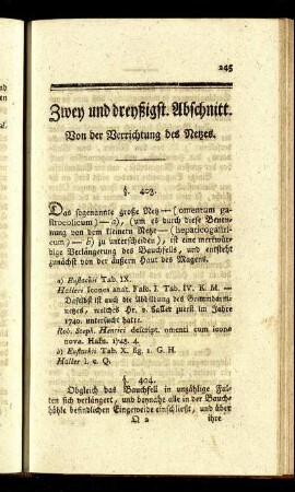 Zwey und dreyßigst. Abschnitt. Von der Verrichtung des Netzes