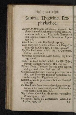 Sanitas. Hygieine. Prophylactice.