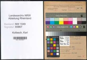 Entnazifizierung Karl Kollasch , geb. 23.11.1904 (Wachtmeister)