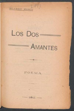Los dos amantes : poema