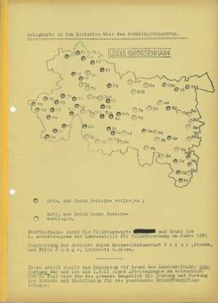 Kreis Großenhain / Frühling Zusammenfassung 1935 [Zusammenfassung der Umfrage in Orten im Kreis Großenhain]