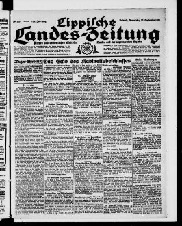 Lippische Landes-Zeitung : ältestes und weitverbreitetes Blatt des Landes und der angrenzenden Bezirke