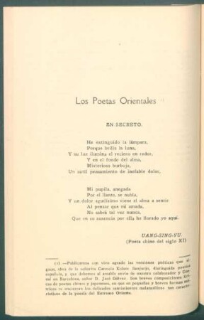 Los poetas orientales