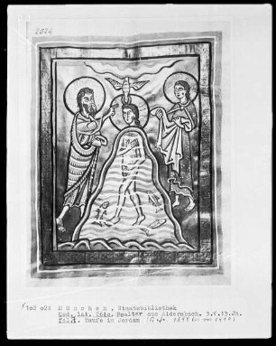 Psalter aus Aldersbach — Taufe Christi im Jordan, Folio 7recto
