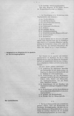 3. Geschäftskreis des Mitgliedes für die Handels- und Verkehrsangelegenheiten.