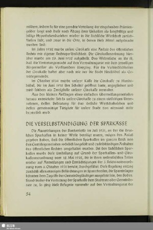 Die Verselbständigung Der Sparkasse