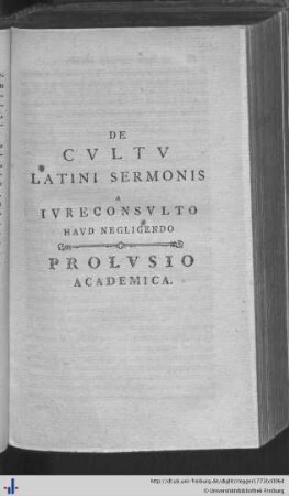 De Cultu Latini Sermonis.