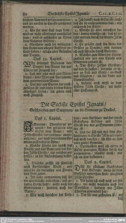 Die Sechste Epistel Ignatii, Geschrieben aus Smyrnen, an die Gemeine zu Tralles