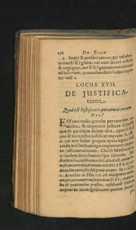 Locus XVII. De Iustificatione.