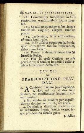 Cap. XII. De praescriptione feudali.