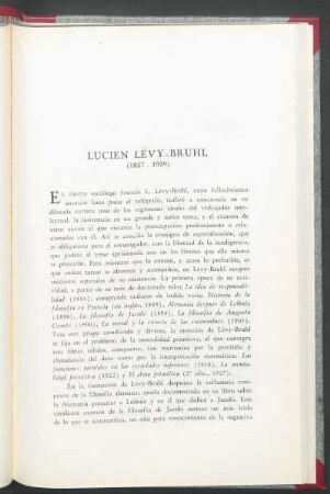 Lucien Lévy-Brühl (1857-1939)