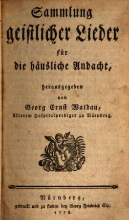 Sammlung geistlicher Lieder für die häusliche Andacht