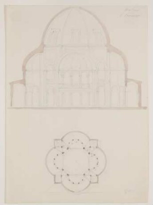 San Lorenzo in Mailand [aus einem Konvolut von 107 Blatt Architekturstudien und Skizzen einer Italienreise]