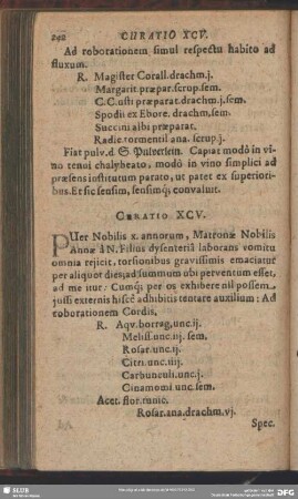 Curatio XCV. [Curatio XCVIII.] ...