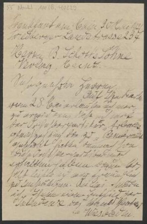 Brief an B. Schott's Söhne : 30.05.1921