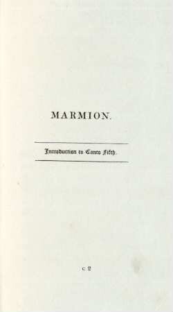 Marmion. Introduction to Canto Fifth