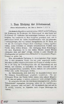5: Zum Rückzug der Zehntausend. (Hierzu Schlachtenatlas gr. Abt. Blatt 4, Kärtchen 1, 2, 5-7)