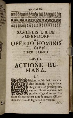 Caput I. De Actione Humana.