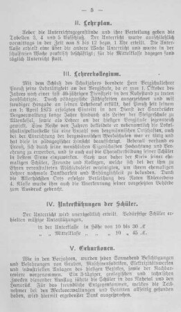 III. Lehrerkollegium