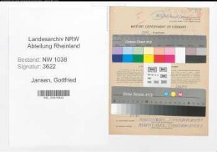 Entnazifizierung Gottfried Jansen , geb. 10.11.1901 (Angestellter)