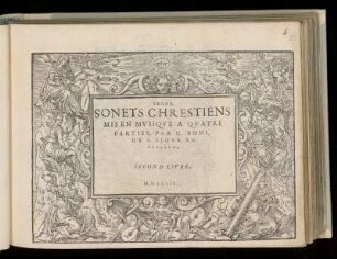 Guillaume [Girolamo] Boni: Sonets chrestiens ... a quatre parties ... Second livre. Tenor
