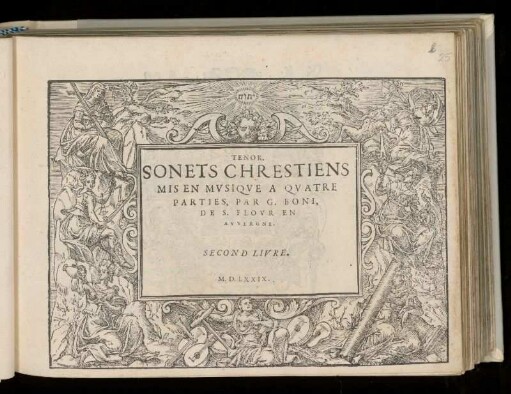 Guillaume [Girolamo] Boni: Sonets chrestiens ... a quatre parties ... Second livre. Tenor