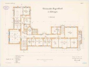 Augenklinik der Universität Göttingen: Grundriss 1. Obergeschoss 1:100