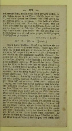 187. Die Bürde. (Parabel.)