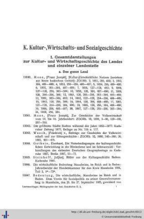1. Gesamtdarstellungen zur Kultur- und Wirtschaftsgeschichte des Landes und einzelner Landesteile.