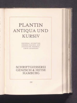 Plantin Antiqua und Kursiv